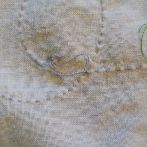 Vintage Dresser Scarf Purple Tulips Embroidered Lacey Scalloped Edge Cottagecore - Picture 8 of 9